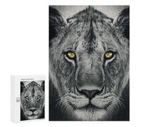 Rompecabezas para Adultos300 PCS Wild Lion Face Yellow Eye Rompecabezas para Adultos Juegos Familiares Regalos para Mujeres Regalos De Cumpleaños Únicos 300 PCS