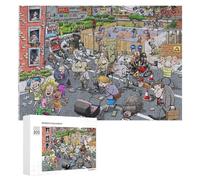 Rompecabezas para Adultos300 PCS Zombies Steal The Show in Busy Street Scene Rompecabezas para Adultos Juegos Divertidos Regalo De Cumpleaños Regalos De Cumpleaños 300 PCS