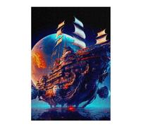 Rompecabezas para Adultos38x26cm/1000pcs Fantasy Sailing Ship in Space -1 Rompecabezas para Adultos Juguetes Antiestrés Ensamblaje De Patrones Regalos para Reducir El Estrés 38x26cm/1000pcs