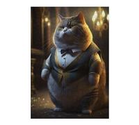 Rompecabezas para Adultos38x26cm/1000pcs Fat Cat Stylish Suit Rompecabezas para Adultos Juego De Ingenio Difícil Difícil Diversión Actividades En Casa, 38x26cm/1000pcs