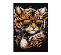 Rompecabezas para Adultos38x26cm/1000pcs Stylish Tiger with Sunglasses Rompecabezas para Adultos Juguetes Antiestrés Ensamblaje De Patrones Regalos para Reducir El Estrés 38x26cm/1000pcs