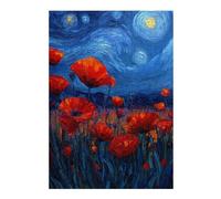Rompecabezas para Adultos38x26cm/1000pcsS Starry Night Poppies Canvas Print -2 Rompecabezas para Adolescentes Juegos Relajantes Regalos para Mujeres Regalos De Cumpleaños Únicos 38x26cm/1000pcsS