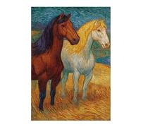 Rompecabezas para Adultos38x26cm/1000pcsS Two Painted Horses Rompecabezas para Adolescentes Juegos Relajantes Regalos para Mujeres Regalos De Cumpleaños Únicos 38x26cm/1000pcsS