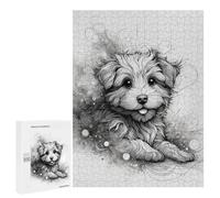 Rompecabezas Para Adultos500 PCS A Sketchy Black And Whit Line Drawing of An Adorable Dog. The Dogs Line Drawing Hair Is Wi Rompecabezas Para Adultos Juego De Ingenio Ensamblaje De Patrones Regalos Ún