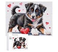 Rompecabezas para Adultos500 PCS Adorable Puppy with Hearts Rompecabezas De Juguete para Decoración De Pared Difícil Oferta Difícil como Regalo para Toda La Familia 500 PCS
