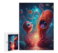 Rompecabezas para Adultos500 PCS Alien Jellyfish Encounter Rompecabezas para Adultos Juegos Familiares Análisis Y Lógica Reducción del Estrés Regalos 500 PCS