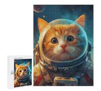 Rompecabezas para Adultos500 PCS Astronaut Cute Cartoon Cat Rompecabezas para Adultos Juguete Decoración De Pared Desafío Difícil Cumpleaños Y Navidad 500 PCS