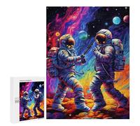 Rompecabezas para Adultos500 PCS Astronauts in Space Rompecabezas para Adolescentes Juego De Ingenio Arte De Pared Cumpleaños 500 PCS