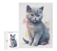 Rompecabezas para Adultos500 PCS Baby British Shorthair Cat Rompecabezas para Adultos Juguetes DIY Arte De Pared Cumpleaños Y Navidad 500 PCS