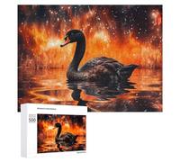 Rompecabezas para Adultos500 PCS Black Swan on Fiery Lake Rompecabezas para Adultos Juegos Divertidos Regalo De Cumpleaños Regalos De Cumpleaños 500 PCS