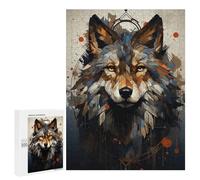 Rompecabezas para Adultos500 PCS Boho Wolf Portrait Rompecabezas para Adultos Juguete Decoración De Pared Desafío Difícil Cumpleaños Y Navidad 500 PCS