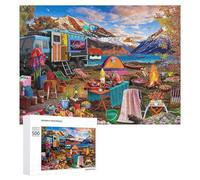 Rompecabezas para Adultos500 PCS Campsite by The Lake Puzzle Rompecabezas para Adultos Juegos Divertidos Regalo De Cumpleaños Regalos De Cumpleaños 500 PCS