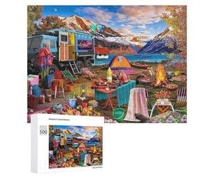 Rompecabezas para Adultos500 PCS Campsite by The Lake Puzzle Rompecabezas para Adultos Juegos Divertidos Regalo De Cumpleaños Regalos De Cumpleaños 500 PCS