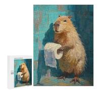 Rompecabezas para Adultos500 PCS Capybara Holding Toilet Paper Roll Rompecabezas para Adolescentes para Diversión Familiar Difícil Y Desafiante Gran Regalo para Jugar 500 PCS