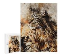 Rompecabezas para Adultos500 PCS Cat Watercolort Art Rompecabezas para Adultos Juguete Decoración De Pared Desafío Difícil Cumpleaños Y Navidad 500 PCS