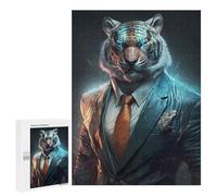 Rompecabezas para Adultos500 PCS CEO Tiger In Suit Rompecabezas para Adultos Juguete Decoración De Pared Desafío Difícil Cumpleaños Y Navidad 500 PCS