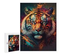 Rompecabezas para Adultos500 PCS Color Splash Tiger Rompecabezas para Adultos Juegos Divertidos Decoración De Pared Oferta como Regalos para Toda La Familia 500 PCS