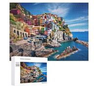 Rompecabezas para Adultos500 PCS Colorful Coastal Village by The Sea -1 Rompecabezas para Adultos Juego De Ingenio Regalo De Cumpleaños para Cumpleaños, Navidad 500 PCS
