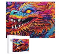 Rompecabezas para Adultos500 PCS Colorful Dragon Head Illustration Rompecabezas De Juguete para Decoración De Pared Difícil Oferta Difícil como Regalo para Toda La Familia 500 PCS