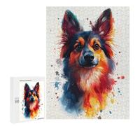 Rompecabezas para Adultos500 PCS Colorful German Sheppard Portrait Rompecabezas para Adultos Juguete Decoración De Pared Desafío Difícil Cumpleaños Y Navidad 500 PCS