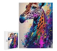 Rompecabezas para Adultos500 PCS Colorful Giraffe Painting Rompecabezas para Adolescentes para Diversión Familiar Desafío Educativo Regalos Y Cumpleaños Únicos 500 PCS