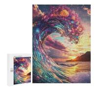 Rompecabezas para Adultos500 PCS Colorful Ocean Wave Sunset Rompecabezas para Adultos para La Diversión Familiar. Juguetes Educativos Y Desafiantes para Completar.