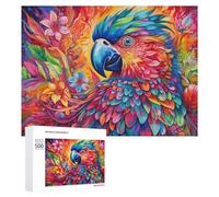 Rompecabezas para Adultos500 PCS Colorful Parrot in Abstract Art Rompecabezas para Adultos Juegos Familiares Análisis Y Lógica Reducción del Estrés Regalos 500 PCS