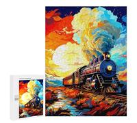 Rompecabezas para Adultos500 PCS Colorful Steam Train Landscape Rompecabezas para Adultos Juegos Familiares Decoración del Hogar Cumpleaños 500 PCS