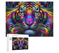 Rompecabezas para Adultos500 PCS Colorful Tiger Art Print-10 Rompecabezas De Juguete para Decoración De Pared Difícil Oferta Difícil como Regalo para Toda La Familia 500 PCS