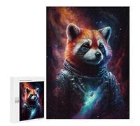 Rompecabezas para Adultos500 PCS Cosmic Red Panda Astronaut Rompecabezas para Adultos para La Diversión Familiar. Juguetes Educativos Y Desafiantes para Completar.