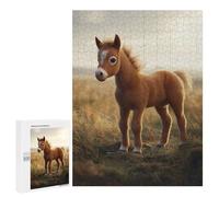 Rompecabezas para Adultos500 PCS Cute Baby Horse Foal in Field Rompecabezas Juego De Ingenio Patrón De Ensamblaje Regalos Y Cumpleaños Únicos 500 PCS