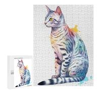 Rompecabezas para Adultos500 PCS Cute Egyptian MAU Cat Rompecabezas para Adultos Juego Familiar Vacaciones En Casa Matar El Tiempo para Cumpleaños, Navidad 500 PCS