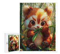 Rompecabezas para Adultos500 PCS Cute Red Panda Eating Bamboo Rompecabezas para Adultos Juguete Decoración De Pared Desafío Difícil Cumpleaños Y Navidad 500 PCS