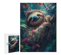 Rompecabezas para Adultos500 PCS Cute Sloth Tropical Forest Rompecabezas para Adultos Juegos Divertidos Decoración De Pared Oferta como Regalos para Toda La Familia 500 PCS