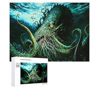 Rompecabezas para Adultos500 PCS Deep Sea Monster Illustration Rompecabezas para Adultos Juego De Ingenio Regalo De Cumpleaños para Cumpleaños, Navidad 500 PCS