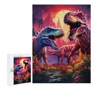 Rompecabezas para Adultos500 PCS Dinosaur Duel Under The Moonlit Sky Rompecabezas para Adultos Juegos Divertidos Regalo De Cumpleaños Regalos De Cumpleaños 500 PCS