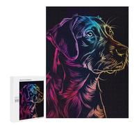 Rompecabezas para Adultos500 PCS Dog Neon Animal Rompecabezas para Adultos Juguete Decoración De Pared Desafío Difícil Cumpleaños Y Navidad 500 PCS