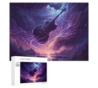 Rompecabezas para Adultos500 PCS Electric Violin in Stormy Sky -1 Rompecabezas Juego De Ingenio Patrón De Ensamblaje Regalos Y Cumpleaños Únicos 500 PCS