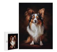 Rompecabezas para Adultos500 PCS Elegant Papillon Dog Portrait Rompecabezas para Adolescentes Juego Práctico Regalos para Mujeres Regalos De Cumpleaños Únicos 500 PCS