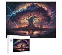 Rompecabezas para Adultos500 PCS Enchanted Stormscape with Ancient Tree Rompecabezas para Adolescentes Juego De Ingenio Arte De Pared Cumpleaños 500 PCS