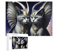 Rompecabezas para Adultos500 PCS Fantasy Cat Warriors Guardian Spirits Rompecabezas para Adultos Juego De Ingenio Regalo De Cumpleaños para Cumpleaños, Navidad 500 PCS