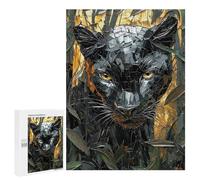 Rompecabezas para Adultos500 PCS Fierce Black Panther in Golden Mosaic Art Rompecabezas para Adultos Juegos Divertidos Decoración De Pared Oferta como Regalos para Toda La Familia 500 PCS