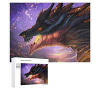 Rompecabezas para Adultos500 PCS Fiery Dragon in Action Rompecabezas para Adolescentes Juego De Ingenio Arte De Pared Cumpleaños 500 PCS