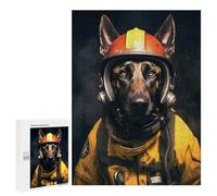 Rompecabezas para Adultos500 PCS Fireman Belgian Malinois Rompecabezas para Adolescentes Juegos Relajantes para La Diversión Familiar Actividades Divertidas En Casa 500 PCS