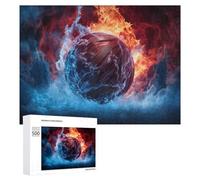 Rompecabezas para Adultos500 PCS Flaming Basketball Ignite Your Game! -4 Rompecabezas para Adultos Juego De Ingenio Regalo De Cumpleaños para Cumpleaños, Navidad 500 PCS