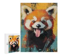 Rompecabezas para Adultos500 PCS Funny Red Panda Smiling Rompecabezas para Adultos Juguete Decoración De Pared Desafío Difícil Cumpleaños Y Navidad 500 PCS