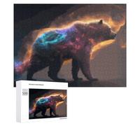 Rompecabezas para Adultos500 PCS Galactic Bear Cosmic Artwork -4 Rompecabezas para Adolescentes Juego De Ingenio Arte De Pared Cumpleaños 500 PCS