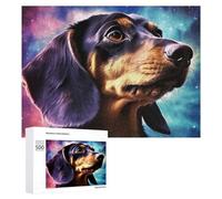 Rompecabezas para Adultos500 PCS Galactic Dachshund Cosmic Canine Wonder Rompecabezas para Adultos Juego De Ingenio Regalo De Cumpleaños para Cumpleaños, Navidad 500 PCS