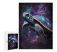 Rompecabezas para Adultos500 PCS Galactic Sea Turtle Art Print-2 Rompecabezas para Adultos Juego De Ingenio Ensamblaje De Patrones Cumpleaños