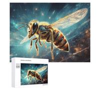 Rompecabezas para Adultos500 PCS Golden Honey Bee in Flight Rompecabezas para Adolescentes Juego De Ingenio Arte De Pared Cumpleaños 500 PCS